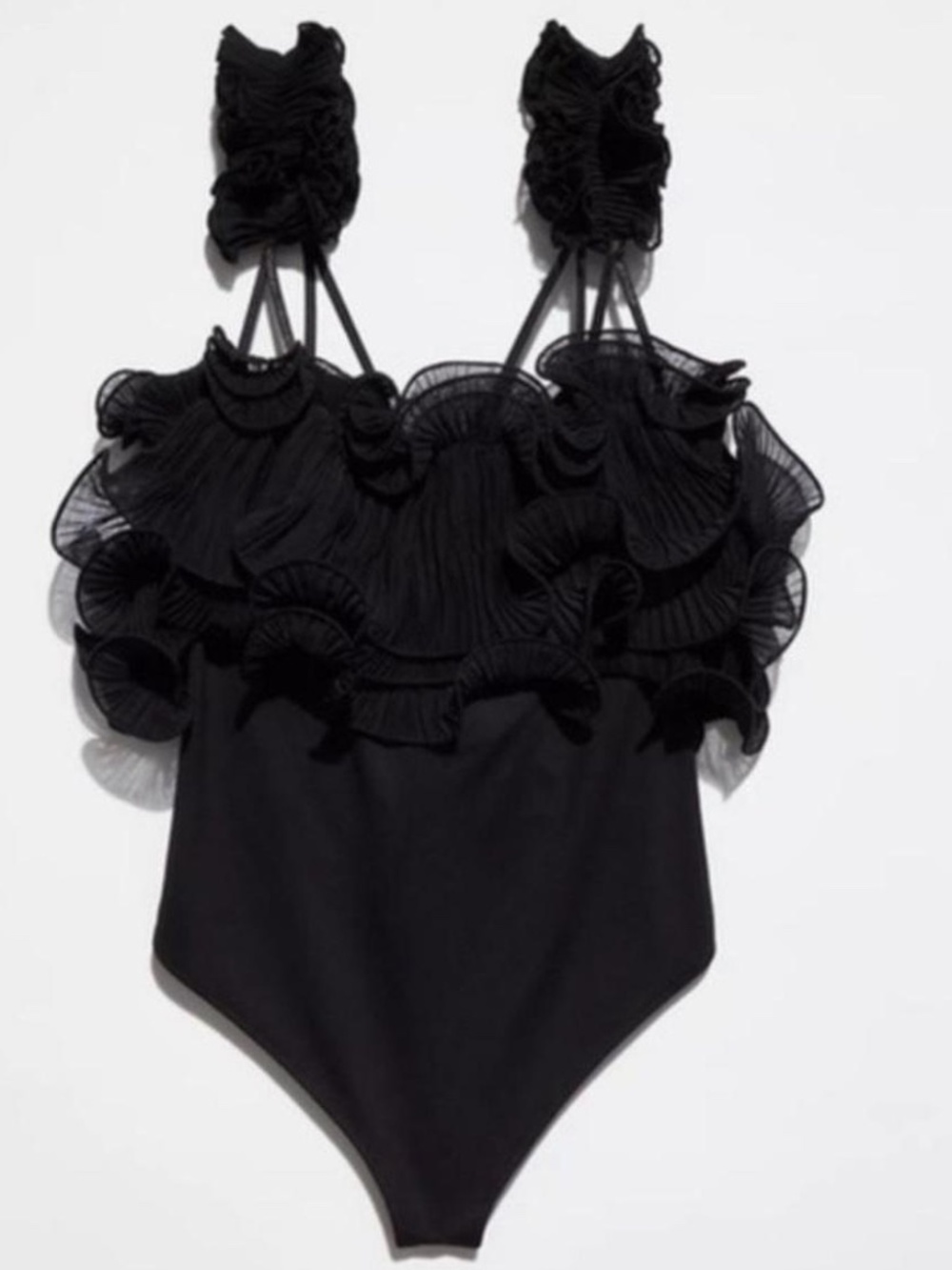 Free People Intimately "For The Frill Of It Bodysuit" | Color Black | Size M